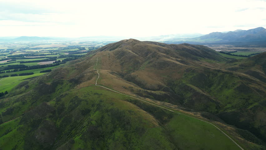 Aerial view of mountains in Mossburn, Northern Southland, New Zealand