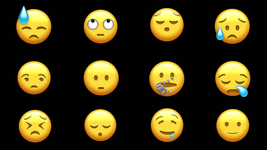 Animated Emoji Set. Alpha channel, transparent background. Laughing emoji. 4K resolution loop animation. Emoji with tears and sleeping emoji. Pack 3 | Shutterstock HD Video #1099622207