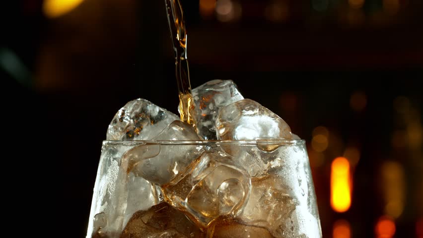 Super slow motion of pouring cola with camera motion. Filmed on high speed cinema camera with cinebot, 1000 fps. | Shutterstock HD Video #1099626411