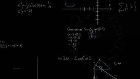 Animation of math formulas on black background. math, learning and education concept digitally generated video. - Powered by Shutterstock - Get 15% off with code: PIKWIZARD15