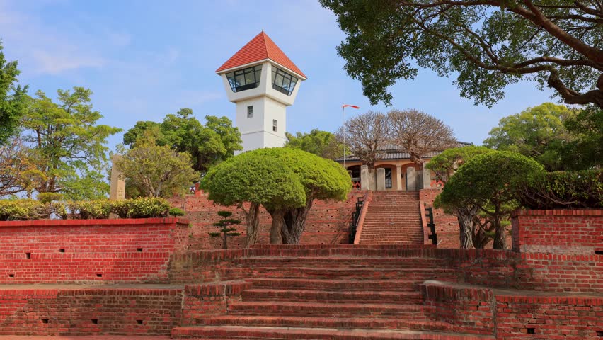 Sunny exterior view of the Anping Old Fort at Tainan, Taiwan