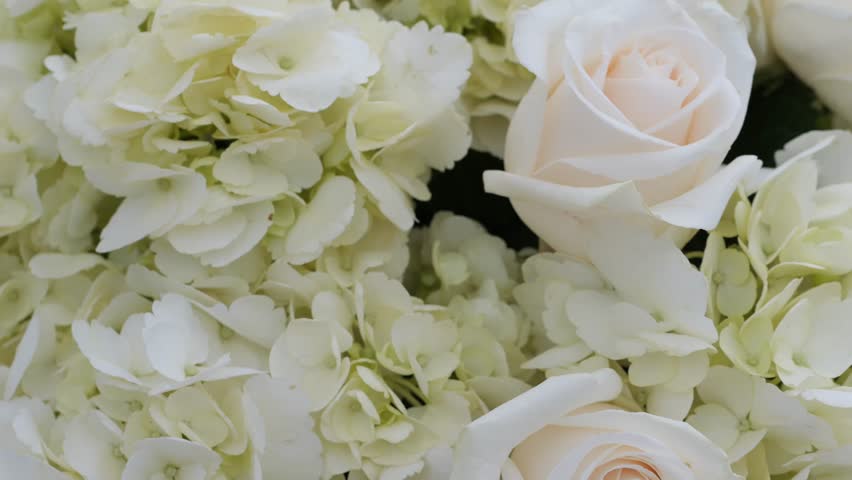 Wedding White Rose Bouquet dinner decor. | Shutterstock HD Video #1099636907