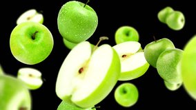 Falling green apples Background, with Alpha Channel, Loop 
 - Powered by Shutterstock - Get 15% off with code: PIKWIZARD15