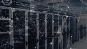 Animation of network of connections over server room. global business and digital interface concept digitally generated video. - Powered by Shutterstock - Get 15% off with code: PIKWIZARD15