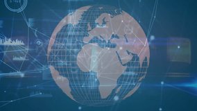 Animation of network of connections over globe. global connections, networks and data processing concept digitally generated video. - Powered by Shutterstock - Get 15% off with code: PIKWIZARD15