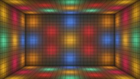 Broadcast Hi-Tech Blinking Illuminated Cubes Room Stage, Multi Color, Events, 3D, Loopable, 4K