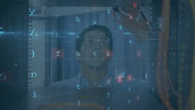 Animation of cyber attack text and data processing over caucasian male it technician with server. global online security, digital interface and data processing concept digitally generated video. - Powered by Shutterstock - Get 15% off with code: PIKWIZARD15