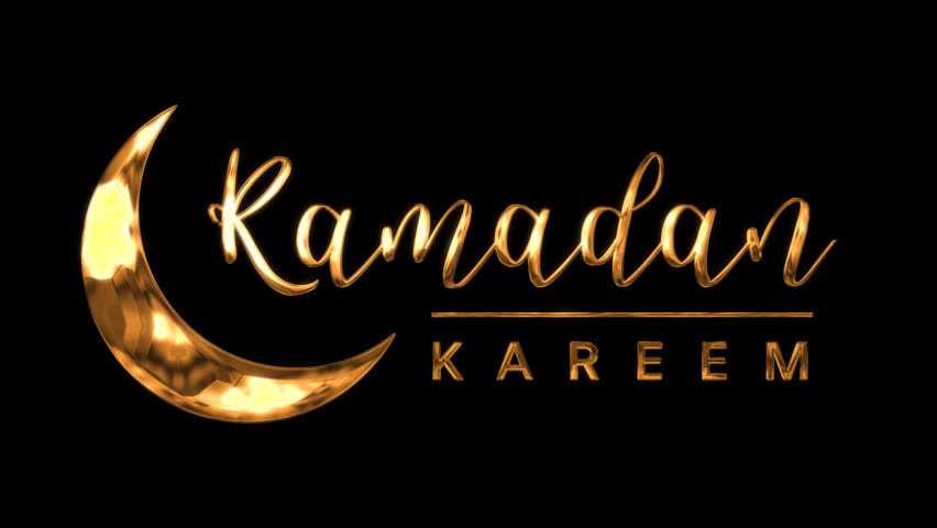 Ramadan Kareem animation text in gold color. Great for video introduction 4K Footage and use as a card for the celebration of Ramadan Kareem in Muslim community. | Shutterstock HD Video #1099650661