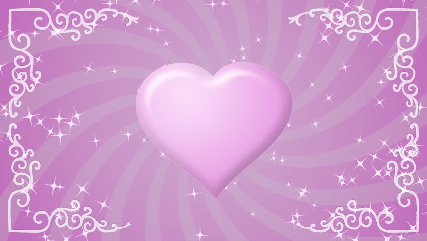 Jumping pink heart background, HD CG animation.