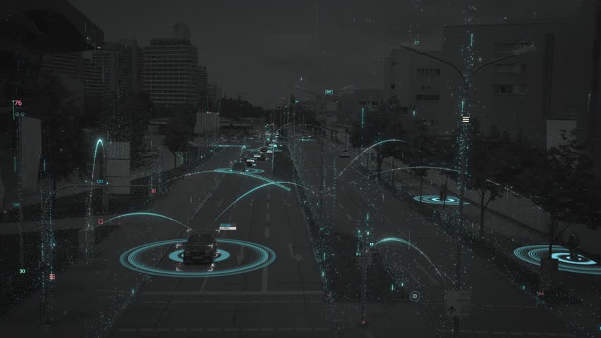 Communication network concept in smart city. Artificial Intelligence technology, digital city, 5g networks | Shutterstock HD Video #1099661213