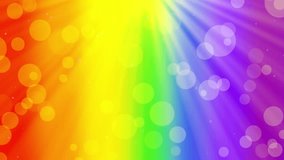 LGBT background with rainbow colors. Animated Sunrays, bokeh, glitter. Loop. 59,94fps