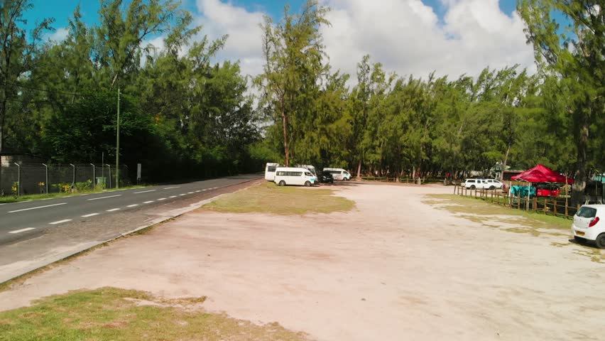 Road across Mauritius Island, aerial view