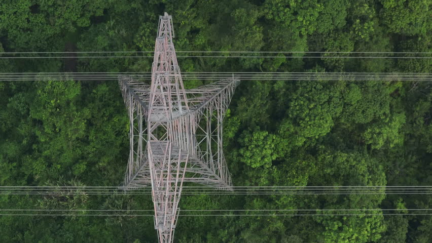 Electrical towers and wires in mountains | Shutterstock HD Video #1099667953