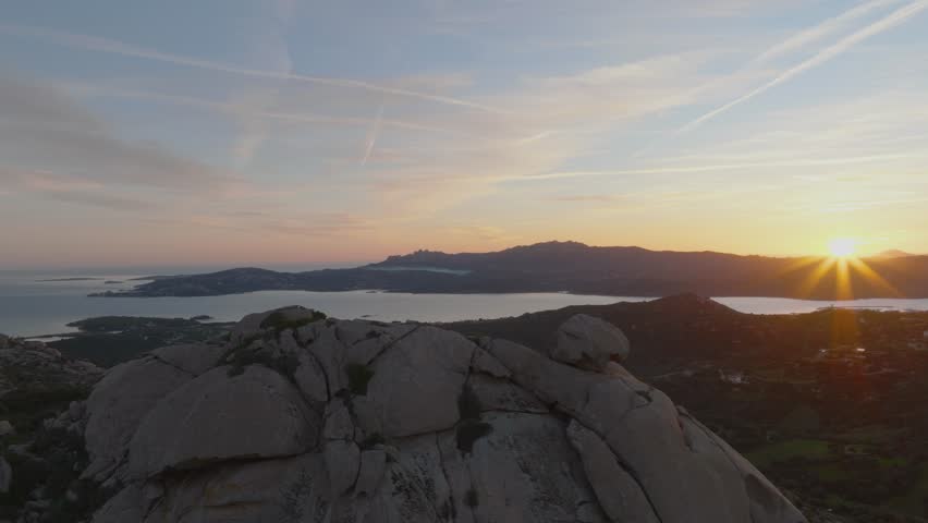 Beautiful sunrise over a bay