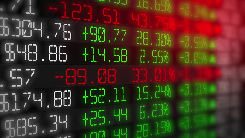 Digital Stock Exchange Panel with Electronic Numbers of gain and profit. Futuristic Stock Market Board with green and red digits. 4K display. Concept of Business Finance, Trade and Invest in Stocks | Shutterstock HD Video #1099680743