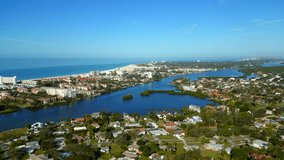 Aerial drone approach Siesta Key Sarasota Beach FL USA 4k 24p stock video