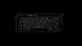 Looped animation of a virtual keyboard HUD element. - Powered by Shutterstock - Get 15% off with code: PIKWIZARD15