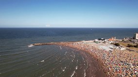 Drone videos of the beach in the city of Mar del Plata, Argentina
