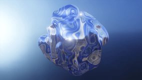 Dynamic liquid blue metal form, abstract shining surface, 3d shape object on a blurred background, 4k resolution. - Powered by Shutterstock - Get 15% off with code: PIKWIZARD15