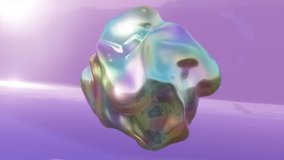 Dynamic liquid holographic 80s metal form, abstract shining surface, 3d shape object on a blurred background, 4k resolution. - Powered by Shutterstock - Get 15% off with code: PIKWIZARD15