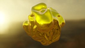 Dynamic liquid gold metal form, abstract shining surface, 3d shape object on a blurred background, 4k resolution. - Powered by Shutterstock - Get 15% off with code: PIKWIZARD15