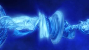 Abstract blue line swirling fluid glowing energy scientific futuristic hi-tech background. Video 4k, motion design