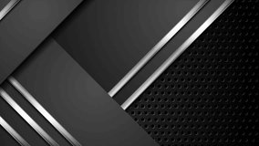 Silver metal stripes on dark perforated background motion design. Seamless looping. Video animation Ultra HD 4K 3840x2160