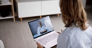 Online Video Conference With Medical Doctor On Laptop