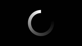 Loading, buffering white gradient circle animation on a black background. Seamless loop video of rotating, spinning circle for signal, data, video stream, transfer technology, or computer concept - Powered by Shutterstock - Get 15% off with code: PIKWIZARD15