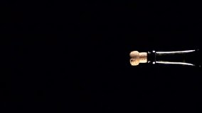 Super slow motion shot of champagne explosion, opening champagne bottle closeup. Filmed on high speed cinema camera, 4k1000fps - Powered by Shutterstock - Get 15% off with code: PIKWIZARD15