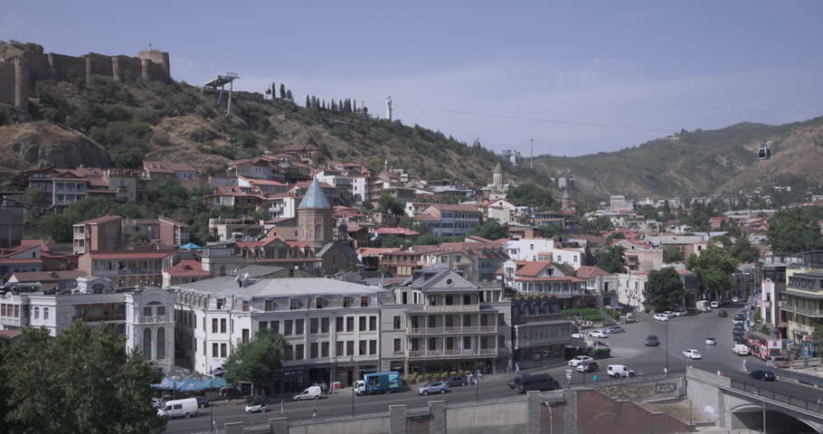 Day Panorama In The Center Of Old Tbilisi, Georgia | Shutterstock HD Video #1099714405