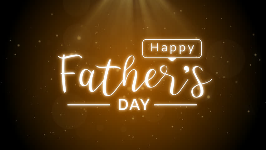 Happy father's day animation text with neon style on particles glitter background. Great for fathers day celebrations Around the World. 4k video greeting card | Shutterstock HD Video #1099717499