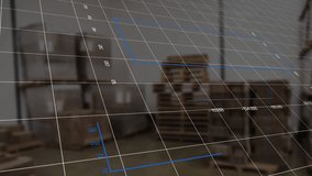 Animation of statistical data processing against empty warehouse. Transportation logistics and business data technology concept - Powered by Shutterstock - Get 15% off with code: PIKWIZARD15