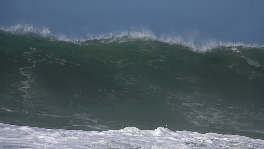 Big wave. Power of waves breaking splashing. sea-spray sea water foam. Royalty-Free Stock Footage #1099724155