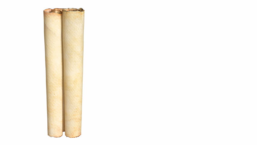 Old paper scroll or parchment animation. Two types of luma matte, for background and text. 4k 