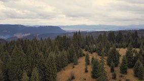 Drone flight over the mountains. 