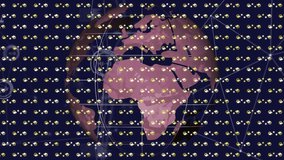 Animation of digital pattern over globe spinning. Global cloud computing and data processing concept digitally generated video. - Powered by Shutterstock - Get 15% off with code: PIKWIZARD15