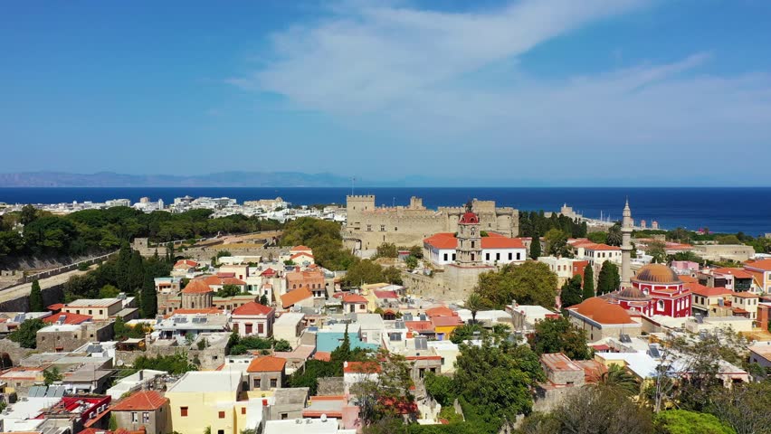 The Palace of the Grand Master of the Knights of Rhodes, Greece. Famous Knights Grand Master Palace (also known as Castello) in the Medieval town of Rhodes, Greece.