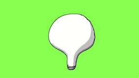light bulb, lighting, electricity. 3d video animation. Background with green chroma key background video 4k looped new