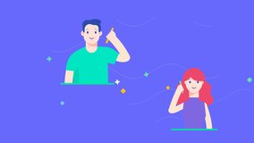 call center scene icon of nice animated  for your flat design concept pack videos easy to use with Transparent Background . HD Video Motion Graphic Animation Free Video 