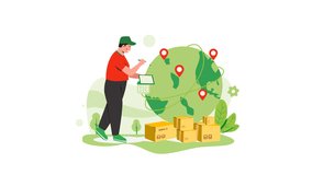 global delivery service scene icon of nice animated  for your explainer shipper pack videos easy to use with Transparent Background . HD Video Motion Graphic Animation Free Video  - Powered by Shutterstock - Get 15% off with code: PIKWIZARD15