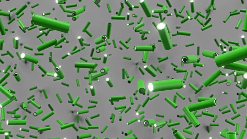 Multiple Accumulators Falling - Green Cell Batteries. Green Energy Concept Background | Shutterstock HD Video #1099742557