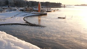 Misty Waters On A Sunny Winter Morning On The Coast Of Oslo In Norway. high angle - Powered by Shutterstock - Get 15% off with code: PIKWIZARD15