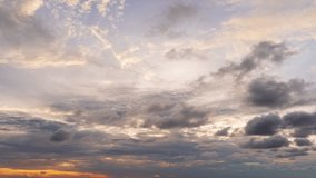 Time lapse video amazing Scene of Colorful sunset with Moving clouds background in nature and travel concept wide angle shot Panorama shot Apple Proress 422(HQ) 3840x2160 resolution