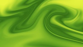 Green and yellow curve waves abstract motion background. Seamless loop
