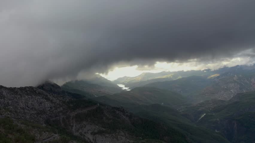 Rain in the Mountains Aerial View 4 K