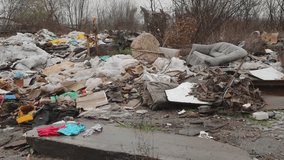 Driving Through Illegal Dumping Site Side of Road Environmental Pollution Problems