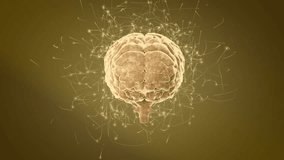 Animation of light trails over digital brain on brown background. Global science, technology and digital interface concept digitally generated video. - Powered by Shutterstock - Get 15% off with code: PIKWIZARD15