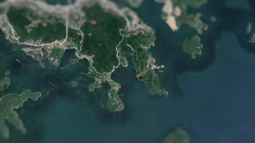 Hong Kong, City of China On Physical World Map