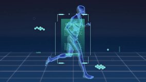 Animation of data processing over man running. Global sports, science, computing, digital interface and data processing concept digitally generated video. - Powered by Shutterstock - Get 15% off with code: PIKWIZARD15